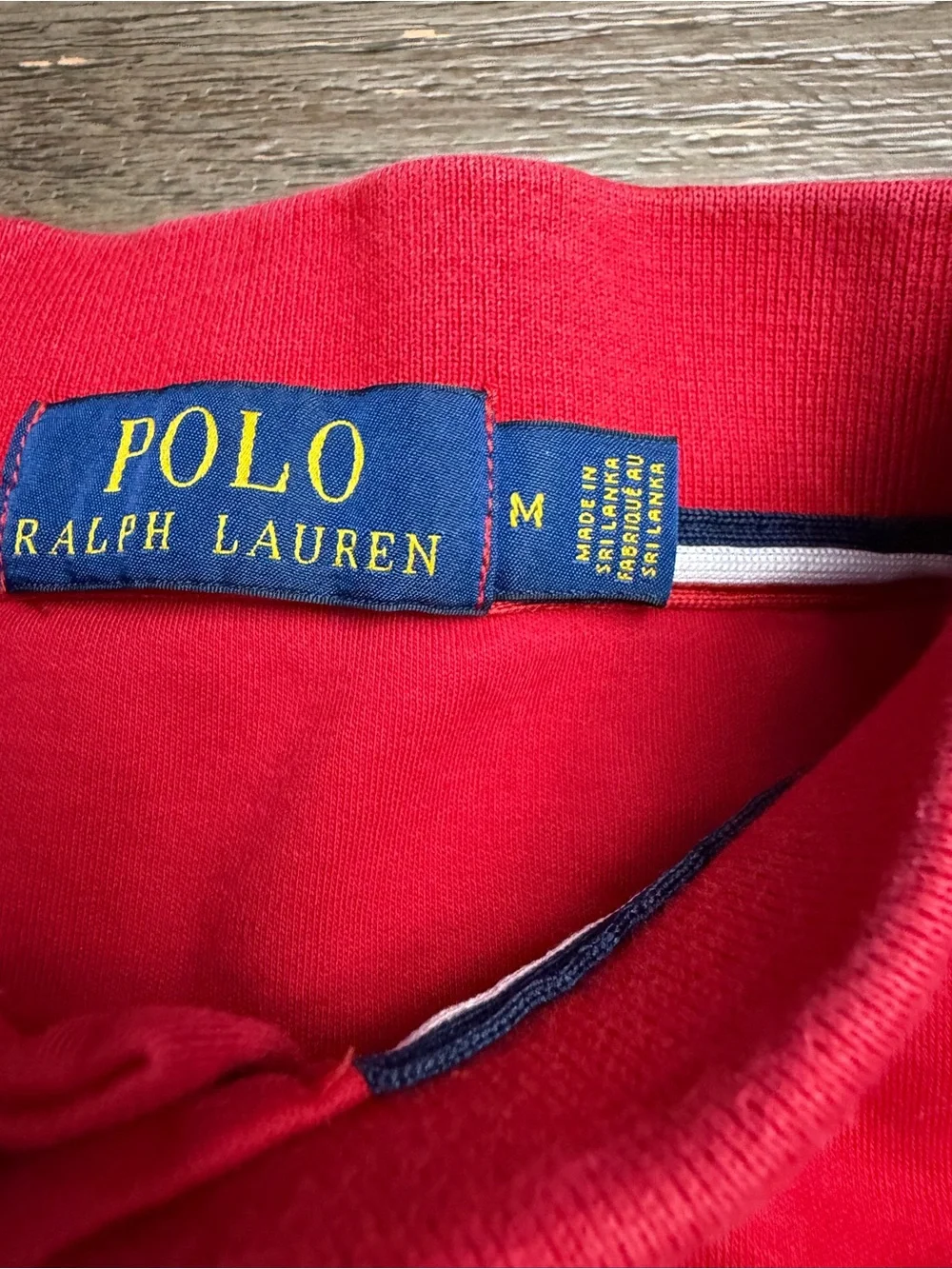 Ralph Lauren Red Polo with Navy Contrast Trim